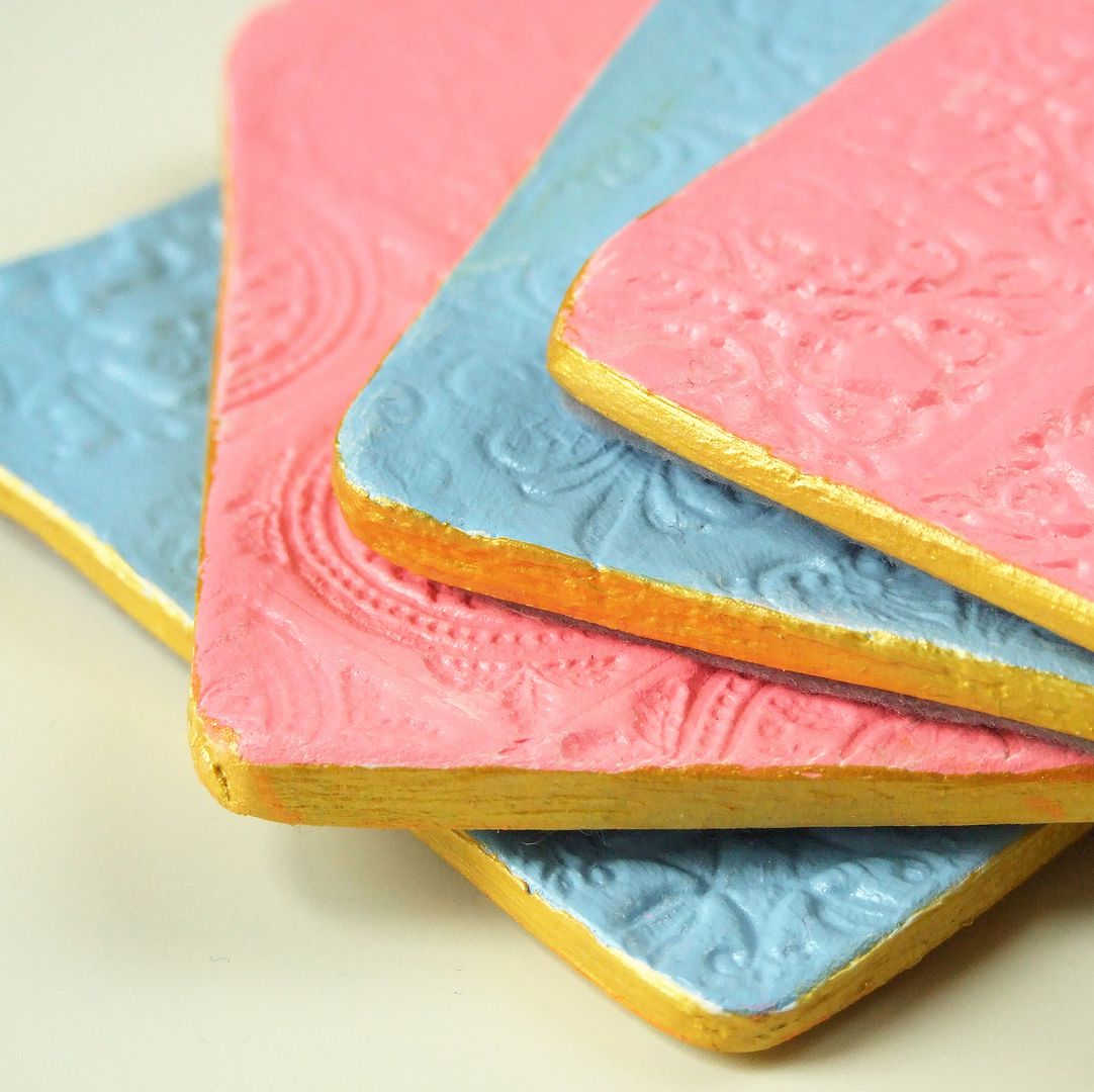 Diy Stamped Clay Coasters