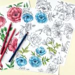 Free Floral Colouring Sheets